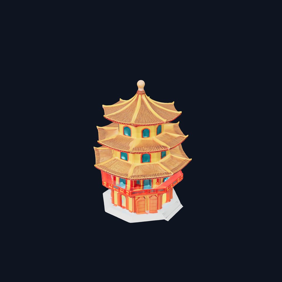 Vibrant Pagoda Architecture model pack